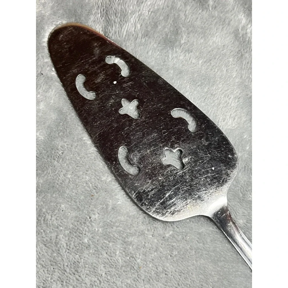 Vintage Utica Cutlery Co Stainless Steel Cake Pie Server‎ Floral Design
